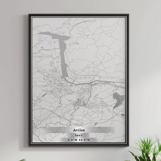 ROAD MAP OF AVILES, SPAIN BY MAPAKES