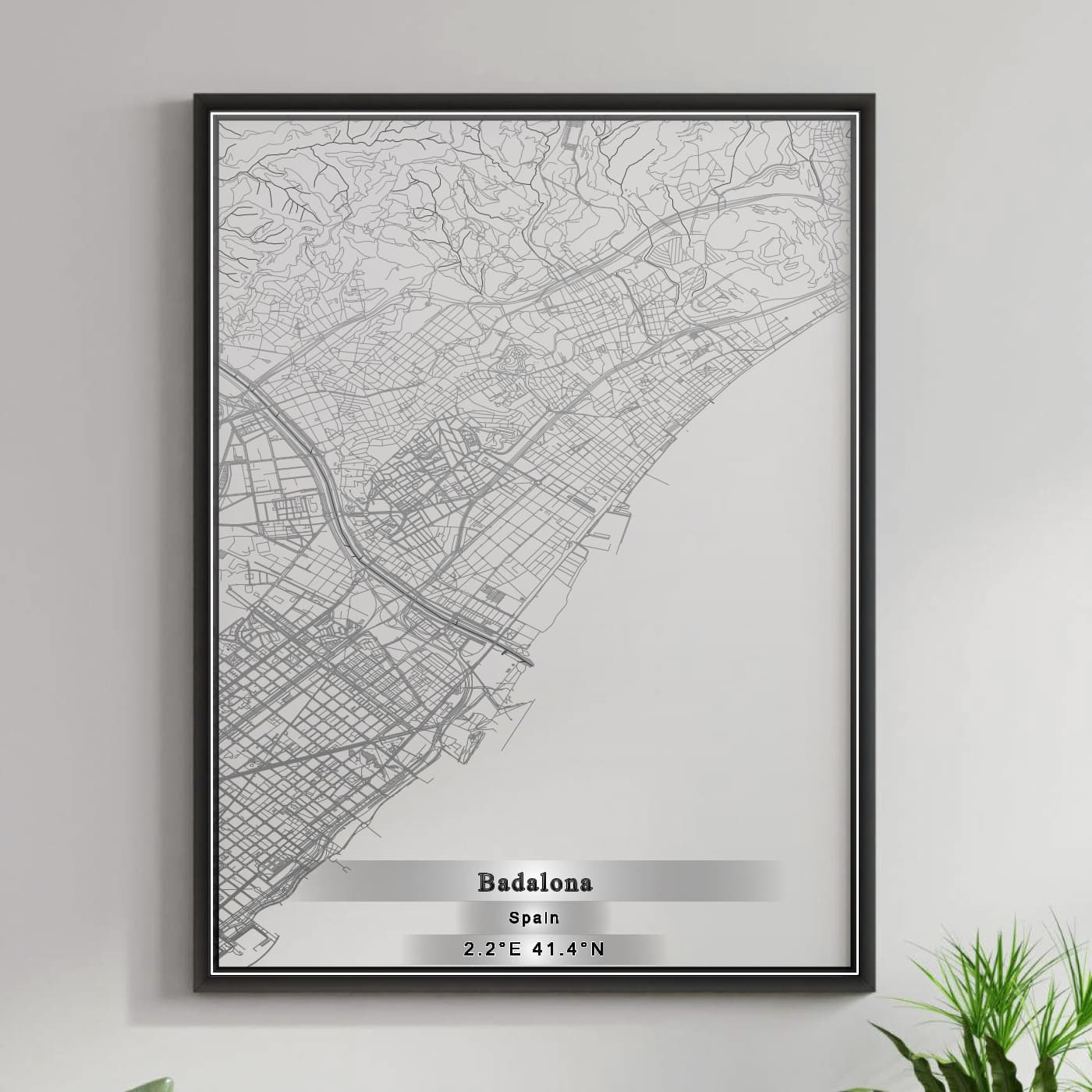 ROAD MAP OF BADALONA, SPAIN BY MAPAKES