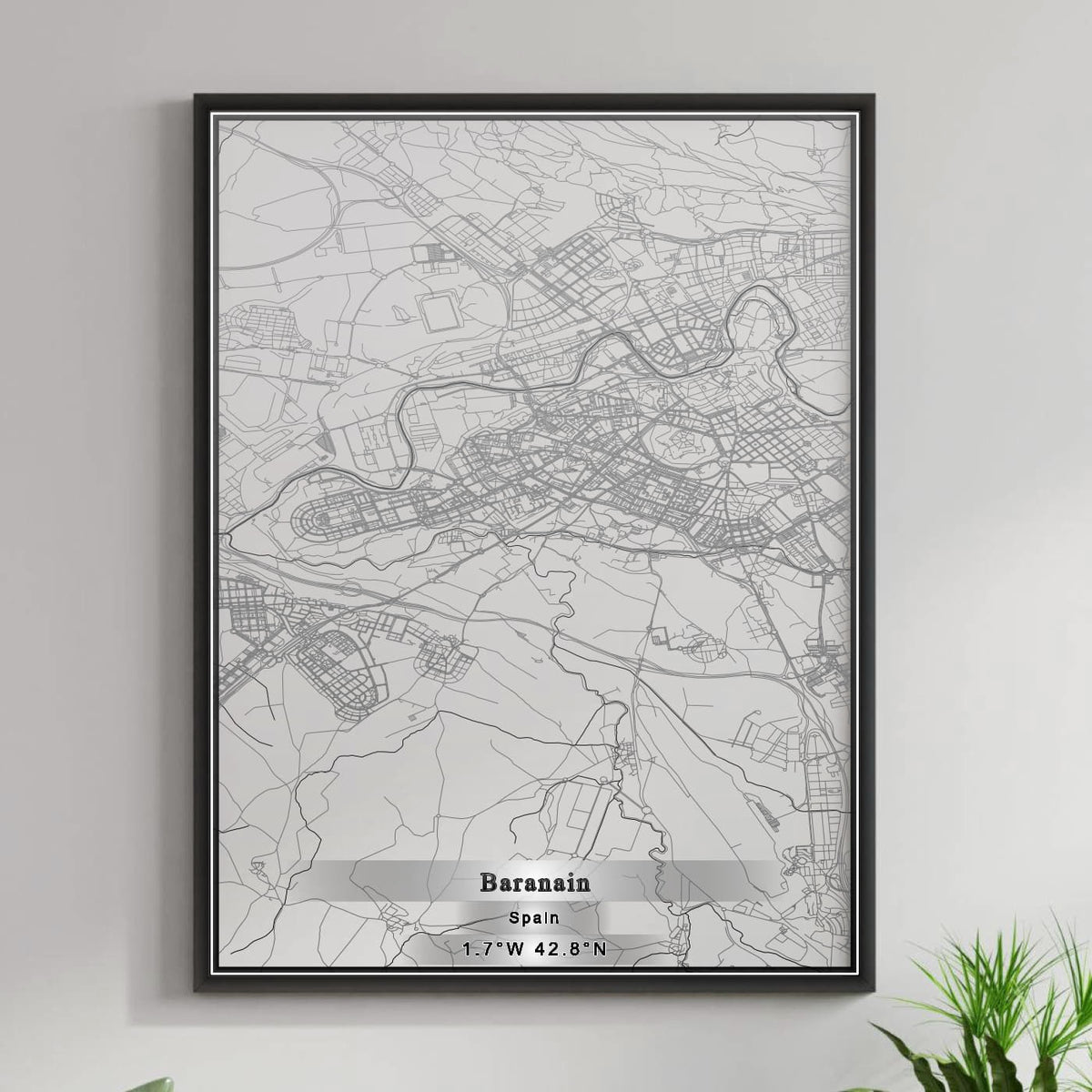 ROAD MAP OF BARANAIN, SPAIN BY MAPAKES