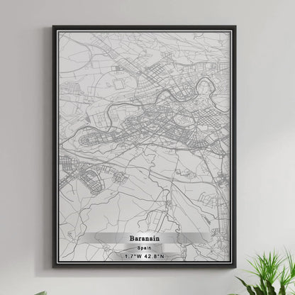 ROAD MAP OF BARANAIN, SPAIN BY MAPAKES