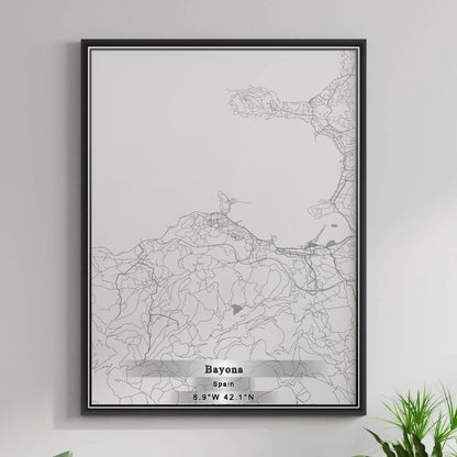 ROAD MAP OF BAYONA, SPAIN BY MAPAKES