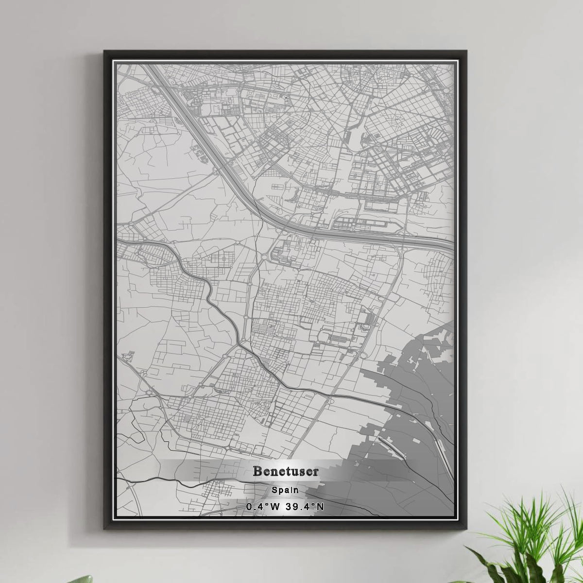 ROAD MAP OF BENETUSER, SPAIN BY MAPAKES