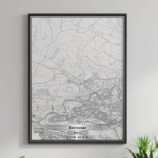 ROAD MAP OF BERRIOZAR, SPAIN BY MAPAKES