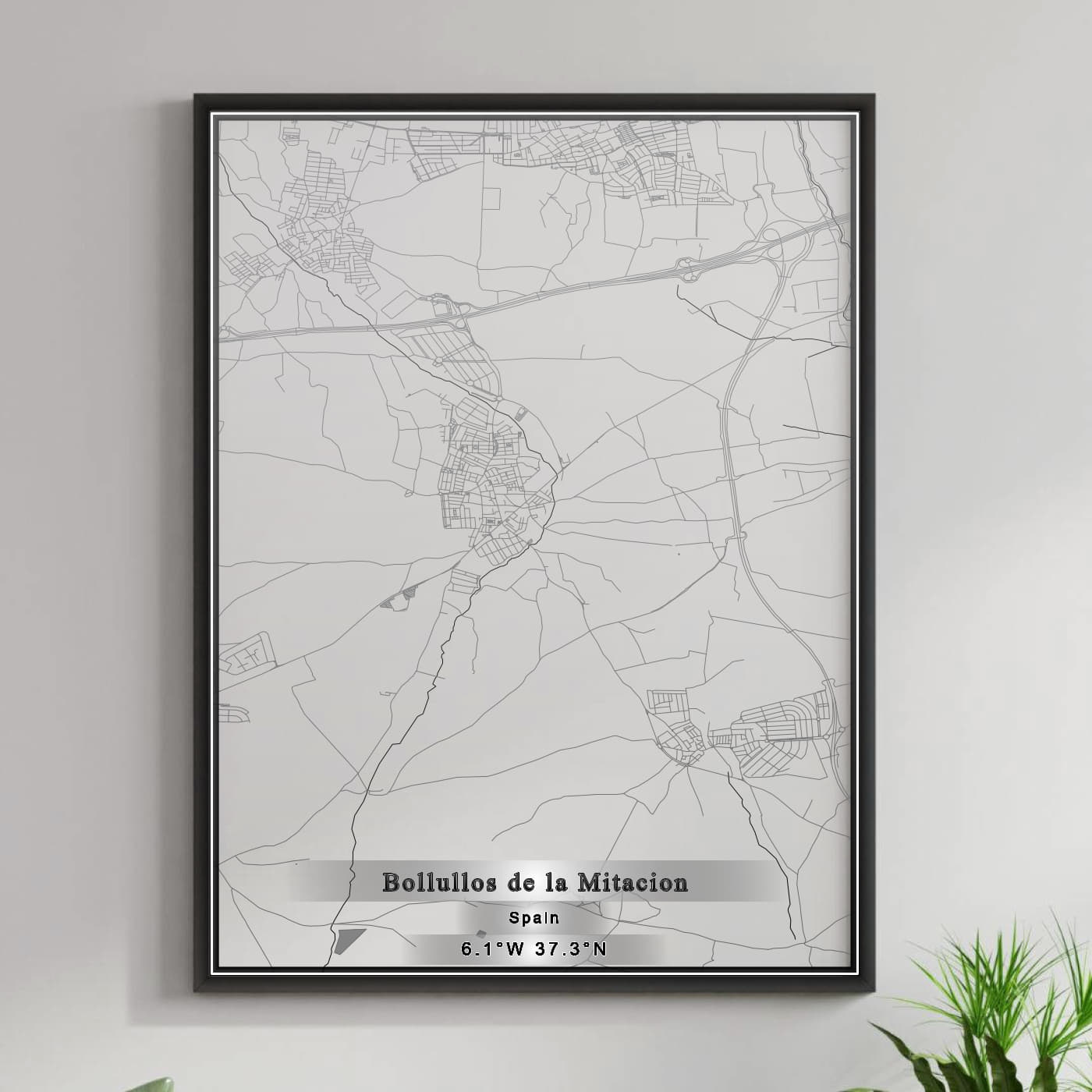 ROAD MAP OF BOLLULLOS DE LA MITACION, SPAIN BY MAPAKES