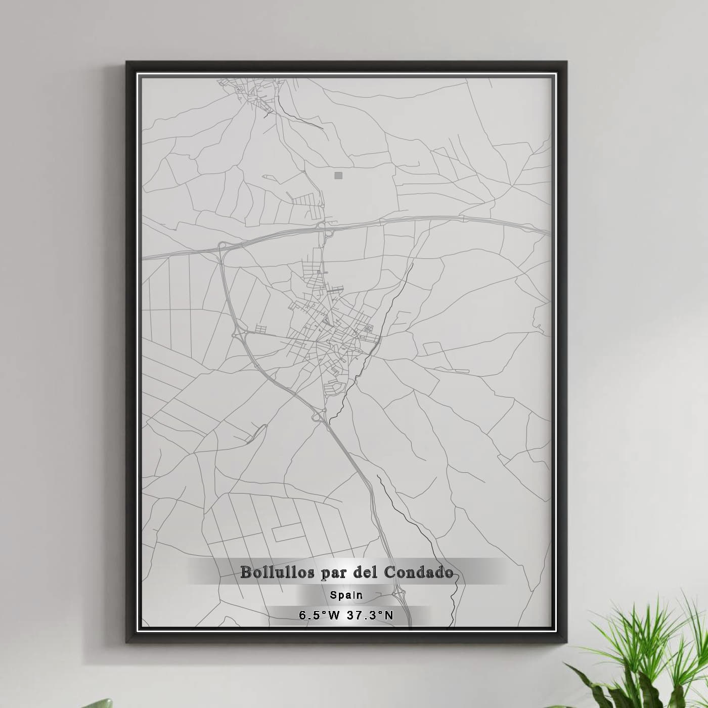 ROAD MAP OF BOLLULLOS PAR DEL CONDADO, SPAIN BY MAPAKES