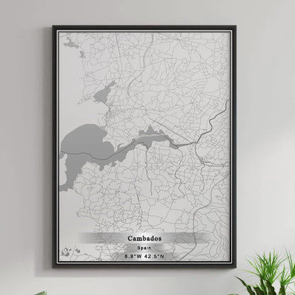 ROAD MAP OF CAMBADOS, SPAIN BY MAPAKES