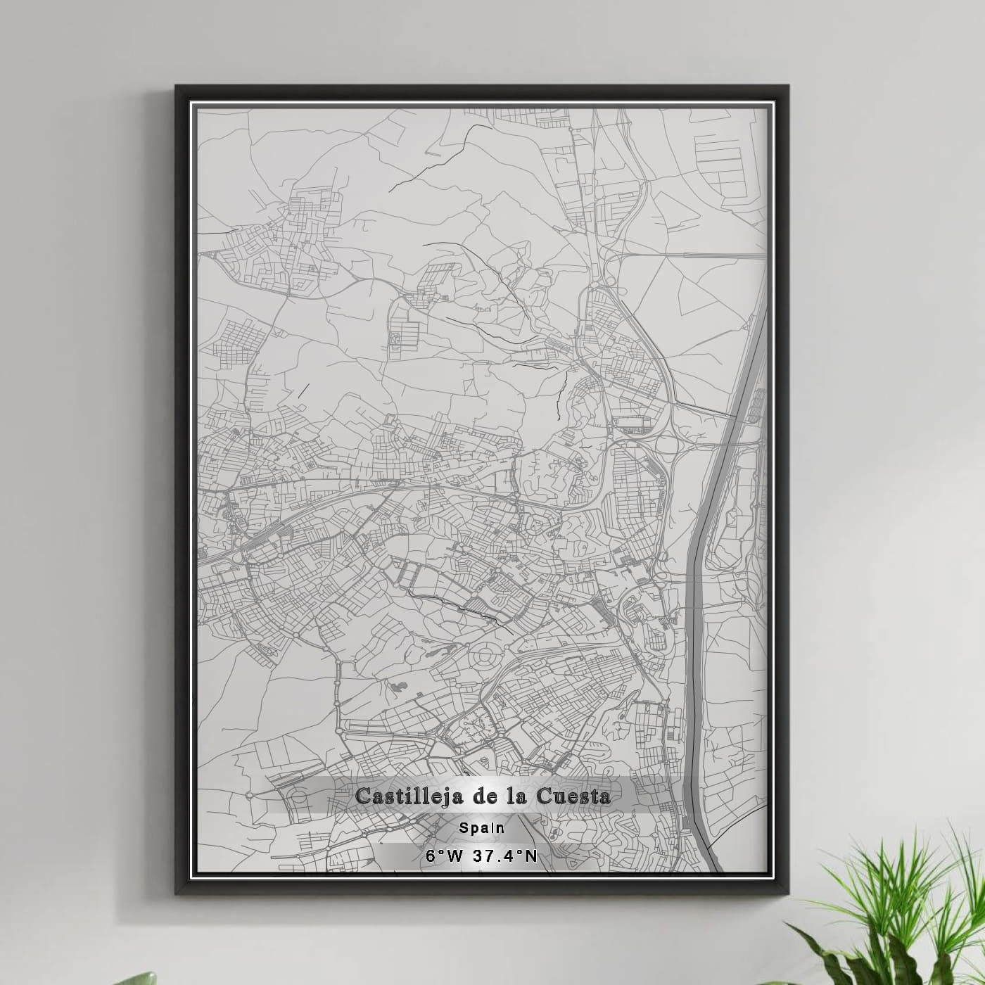 ROAD MAP OF CASTILLEJA DE LA CUESTA, SPAIN BY MAPAKES