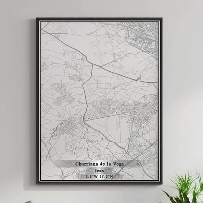 ROAD MAP OF CHURRIANA DE LA VEGA, SPAIN BY MAPAKES