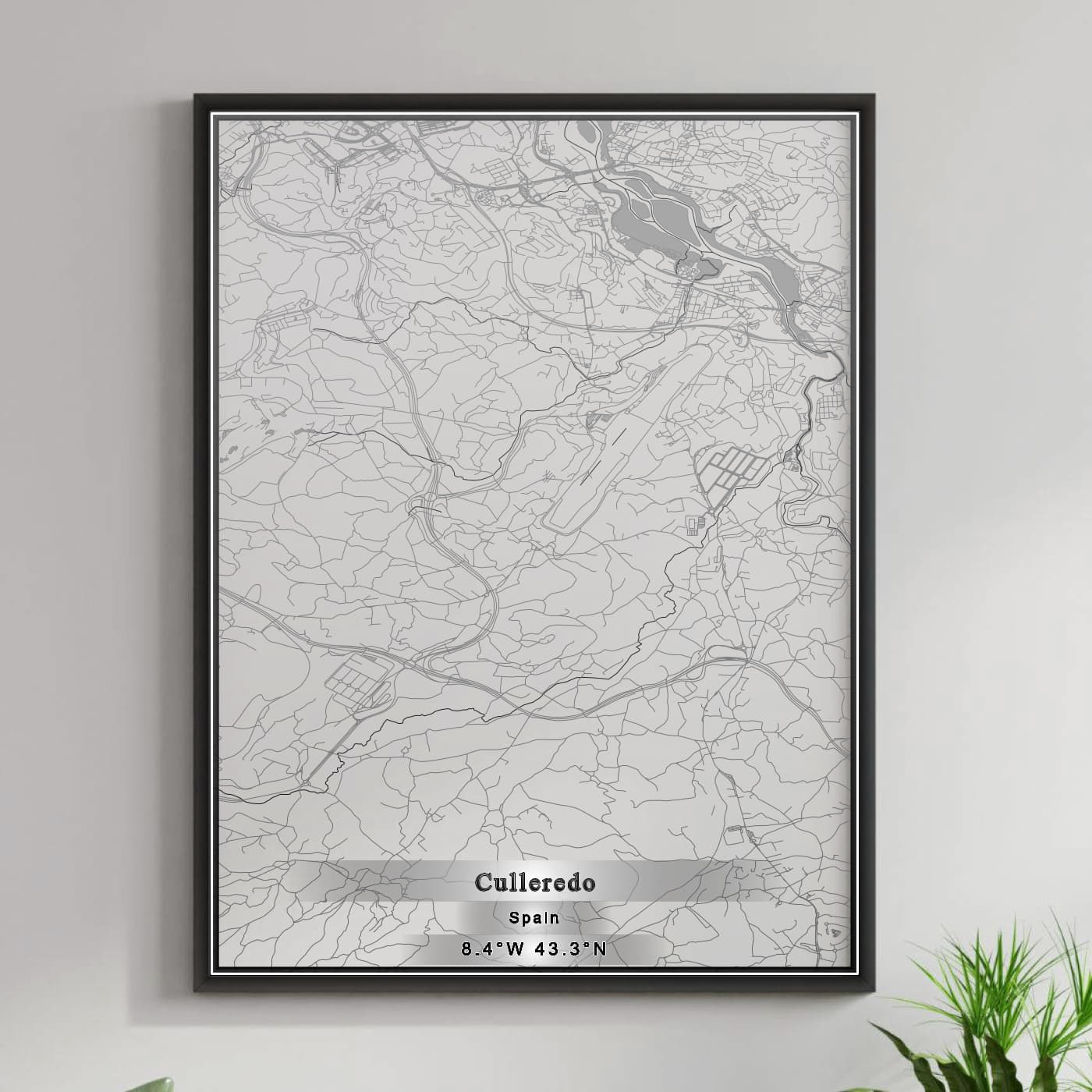 ROAD MAP OF CULLEREDO, SPAIN BY MAPAKES