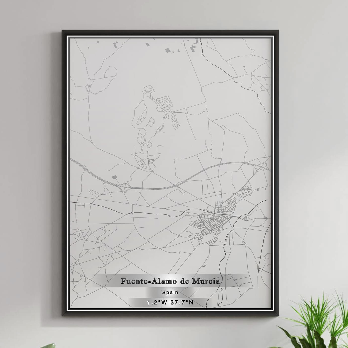 ROAD MAP OF FUENTE-ALAMO DE MURCIA, SPAIN BY MAPAKES