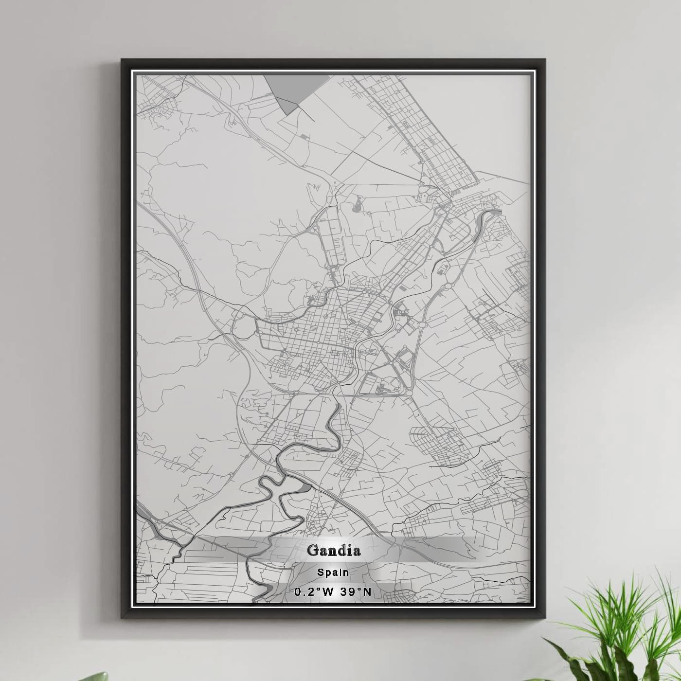 ROAD MAP OF GANDIA, SPAIN BY MAPAKES