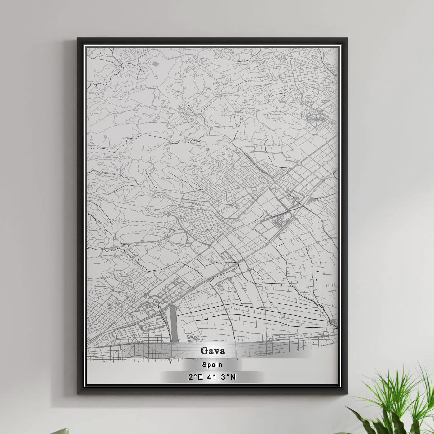 ROAD MAP OF GAVA, SPAIN BY MAPAKES