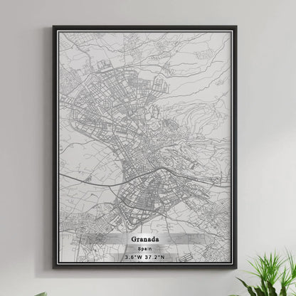 ROAD MAP OF GRANADA, SPAIN BY MAPAKES