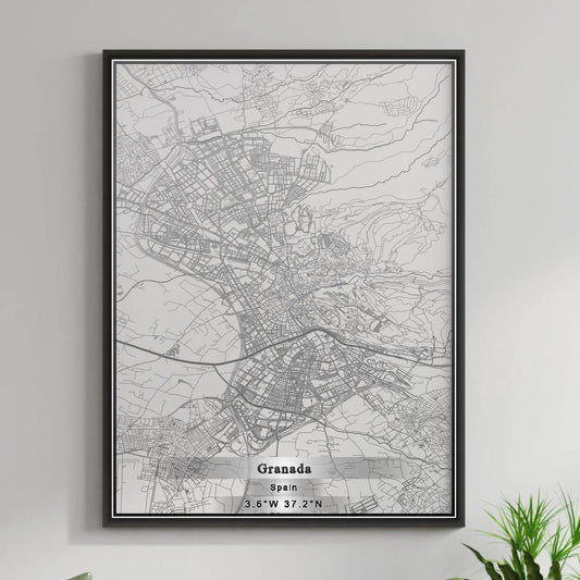 ROAD MAP OF GRANADA, SPAIN BY MAPAKES