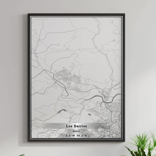 ROAD MAP OF LOS BARRIOS, SPAIN BY MAPAKES