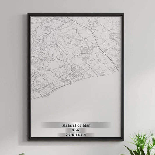 ROAD MAP OF MALGRAT DE MAR, SPAIN BY MAPAKES
