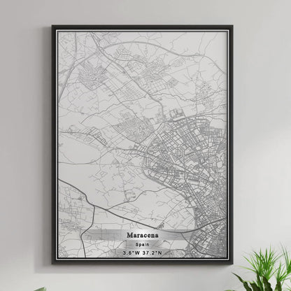 ROAD MAP OF MARACENA, SPAIN BY MAPAKES