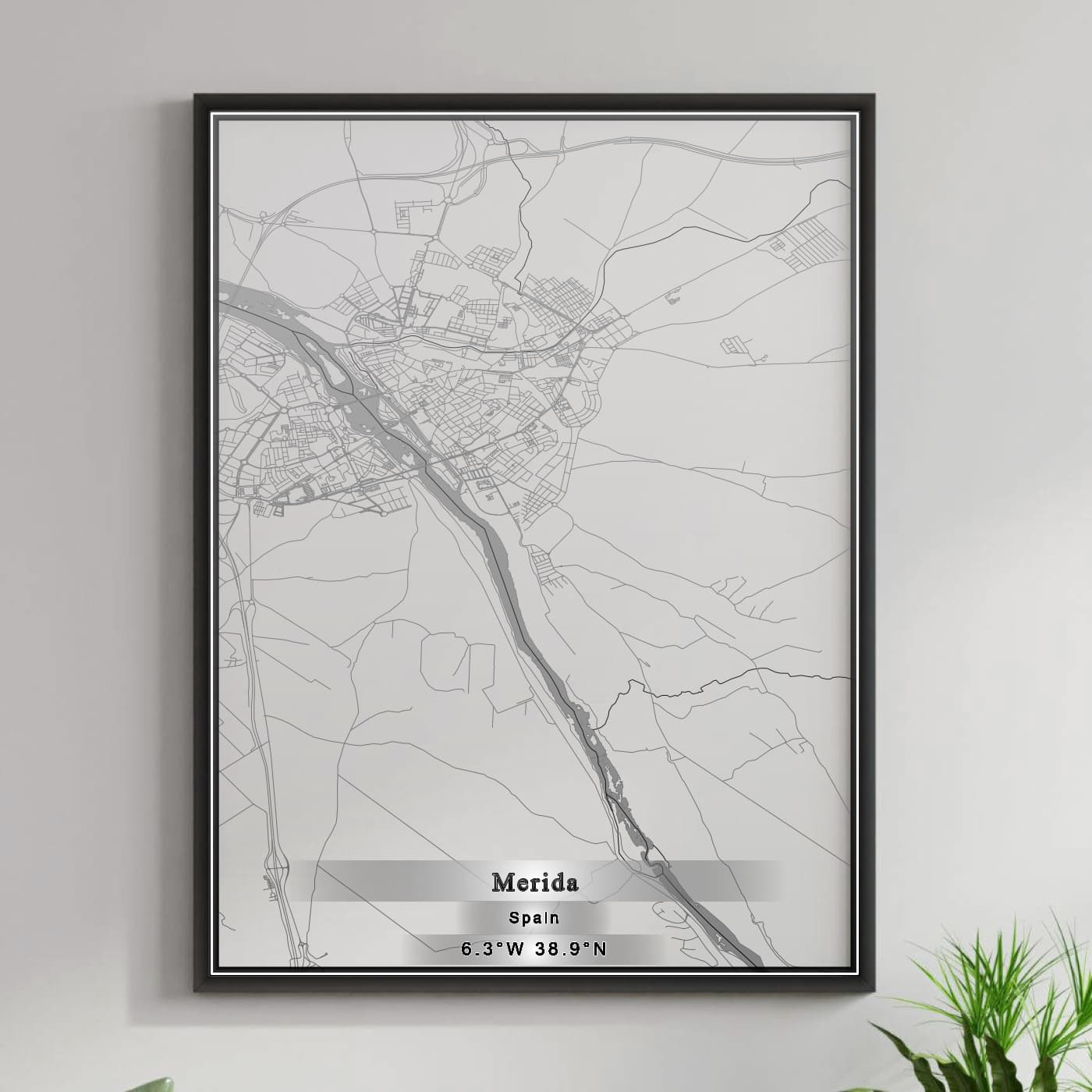 ROAD MAP OF MERIDA, SPAIN BY MAPAKES