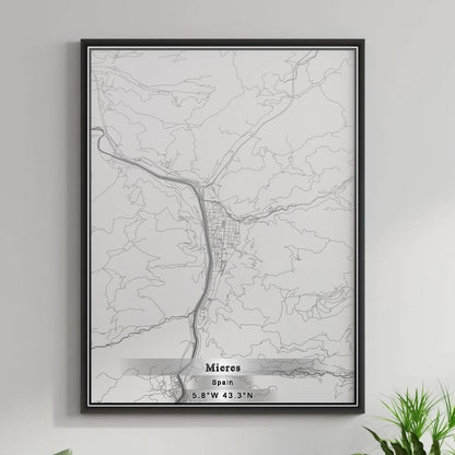 ROAD MAP OF MIERES, SPAIN BY MAPAKES