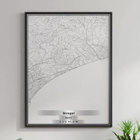 ROAD MAP OF MONGAT, SPAIN BY MAPAKES