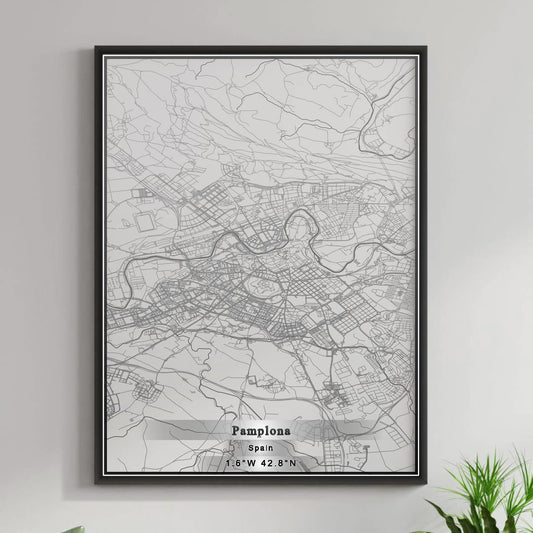 ROAD MAP OF PAMPLONA, SPAIN BY MAPAKES