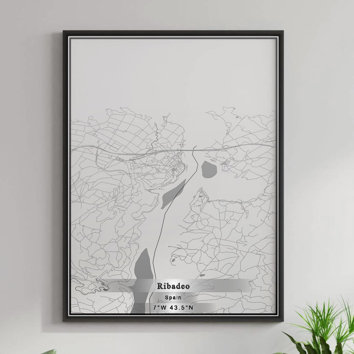 ROAD MAP OF RIBADEO, SPAIN BY MAPAKES