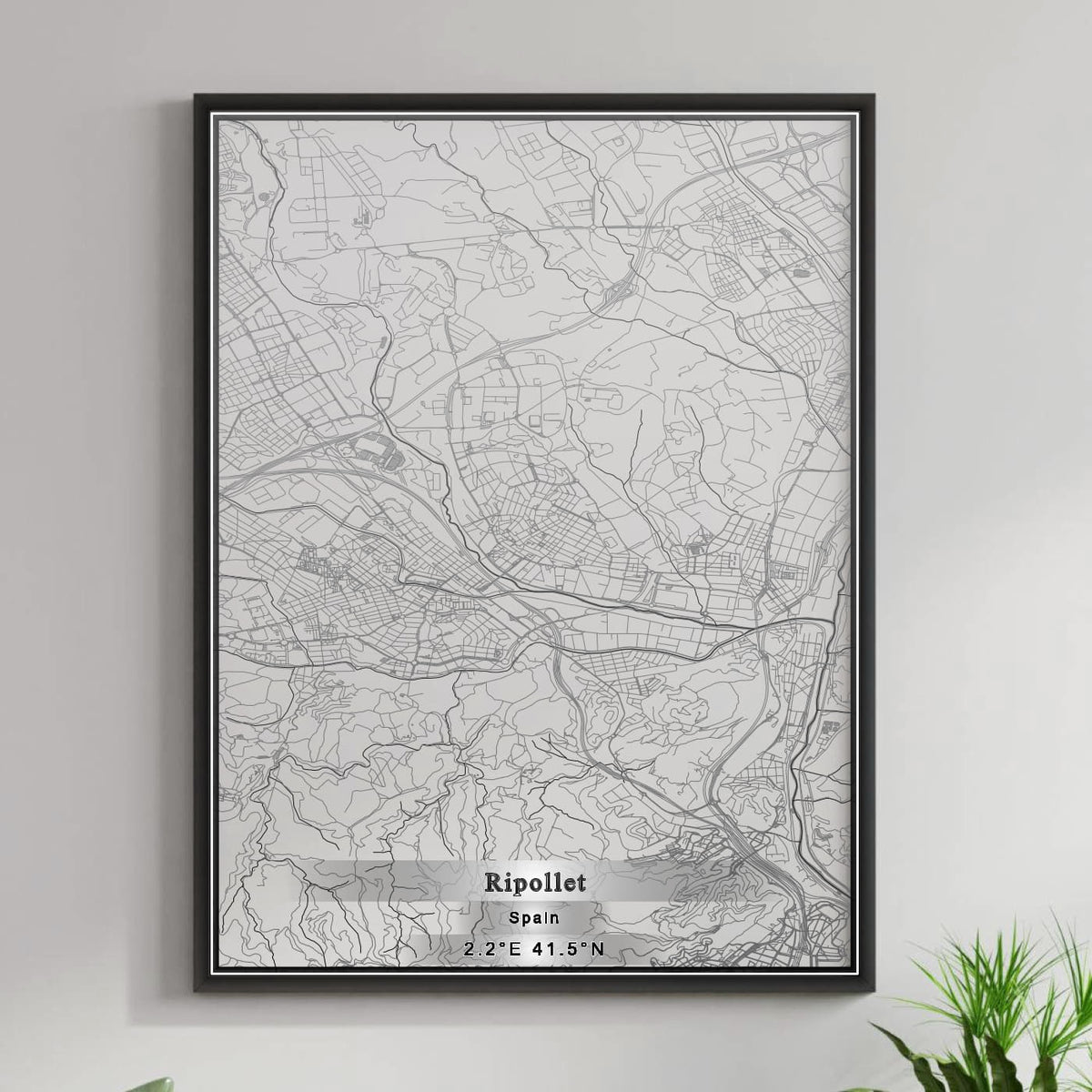 ROAD MAP OF RIPOLLET, SPAIN BY MAPAKES