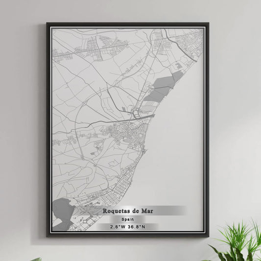 ROAD MAP OF ROQUETAS DE MAR, SPAIN BY MAPAKES