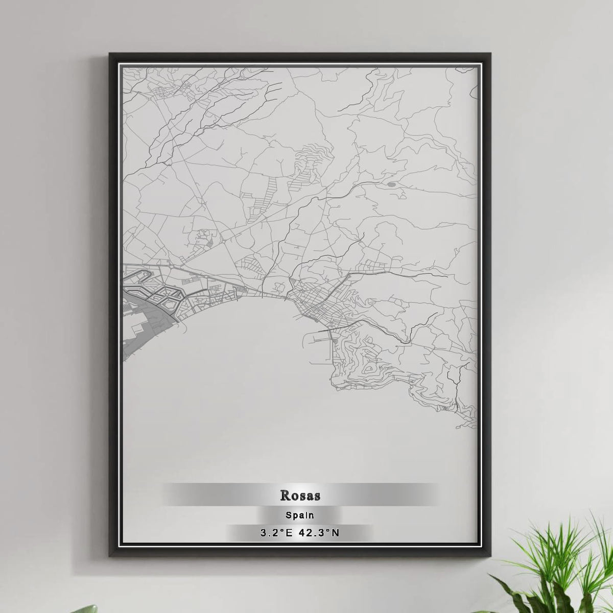ROAD MAP OF ROSAS, SPAIN BY MAPAKES