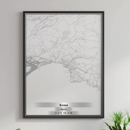 ROAD MAP OF ROSAS, SPAIN BY MAPAKES