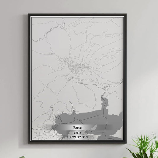 ROAD MAP OF RUTE, SPAIN BY MAPAKES