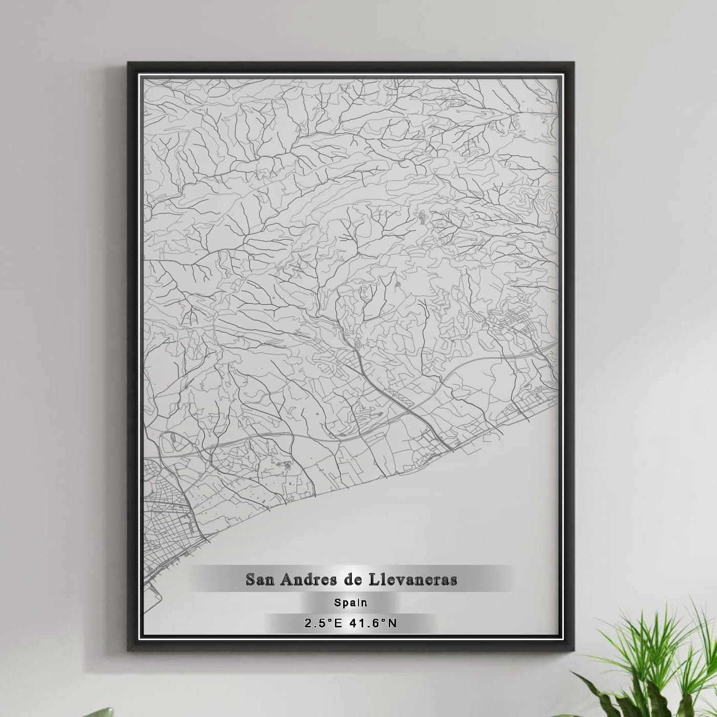 ROAD MAP OF SAN ANDRES DE LLEVANERAS, SPAIN BY MAPAKES