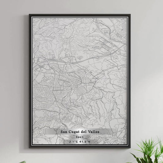 ROAD MAP OF SAN CUGAT DEL VALLES, SPAIN BY MAPAKES