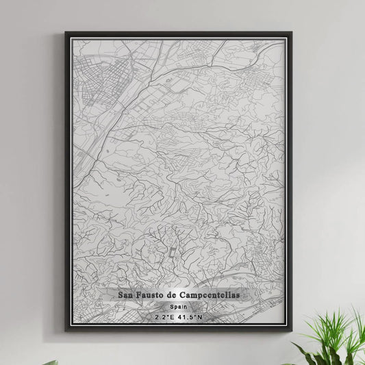 ROAD MAP OF SAN FAUSTO DE CAMPCENTELLAS, SPAIN BY MAPAKES