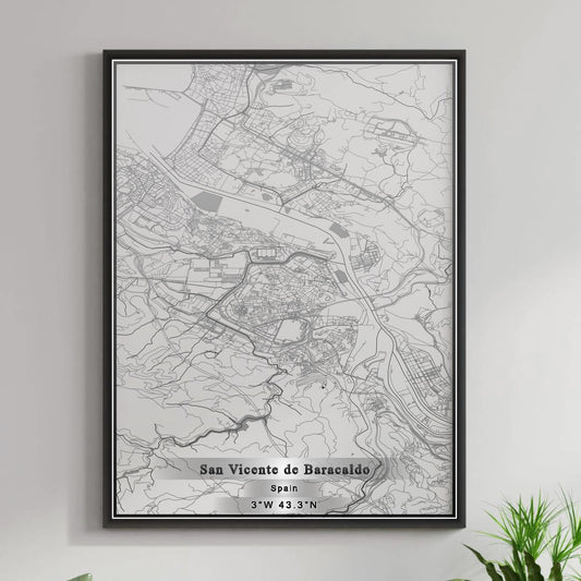 ROAD MAP OF SAN VICENTE DE BARACALDO, SPAIN BY MAPAKES