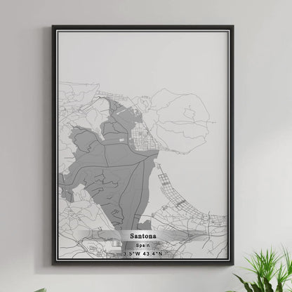 ROAD MAP OF SANTONA, SPAIN BY MAPAKES