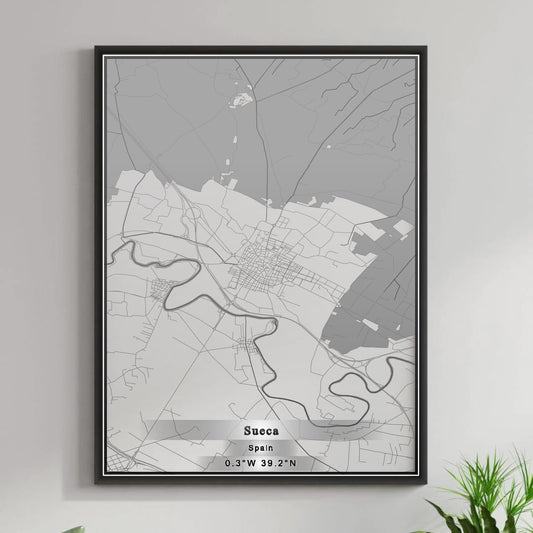 ROAD MAP OF SUECA, SPAIN BY MAPAKES