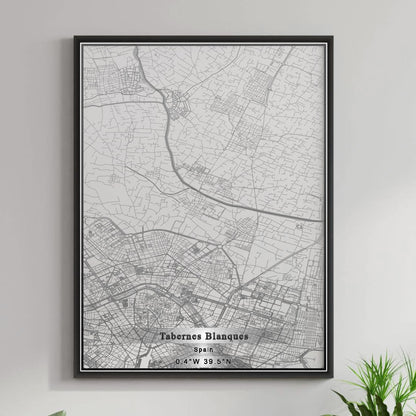 ROAD MAP OF TABERNES BLANQUES, SPAIN BY MAPAKES