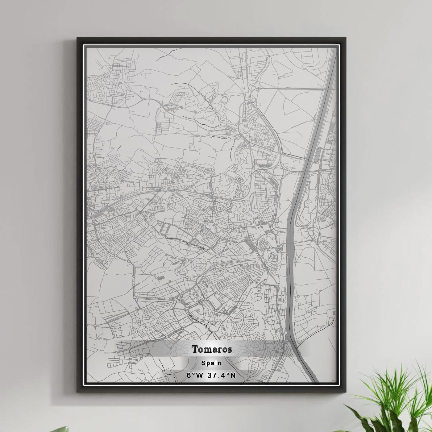 ROAD MAP OF TOMARES, SPAIN BY MAPAKES