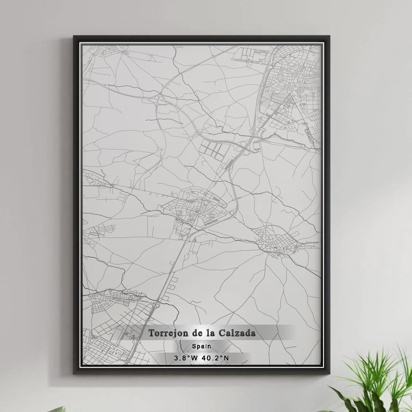 ROAD MAP OF TORREJON DE LA CALZADA, SPAIN BY MAPAKES