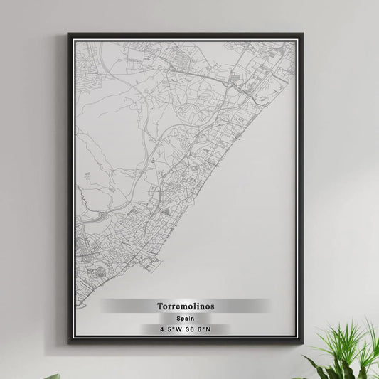 ROAD MAP OF TORREMOLINOS, SPAIN BY MAPAKES