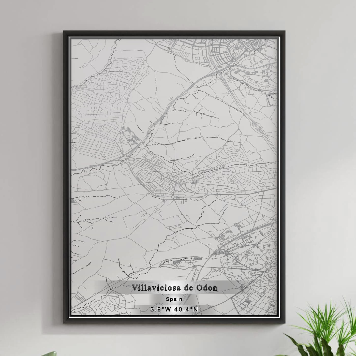 ROAD MAP OF VILLAVICIOSA DE ODON, SPAIN BY MAPAKES