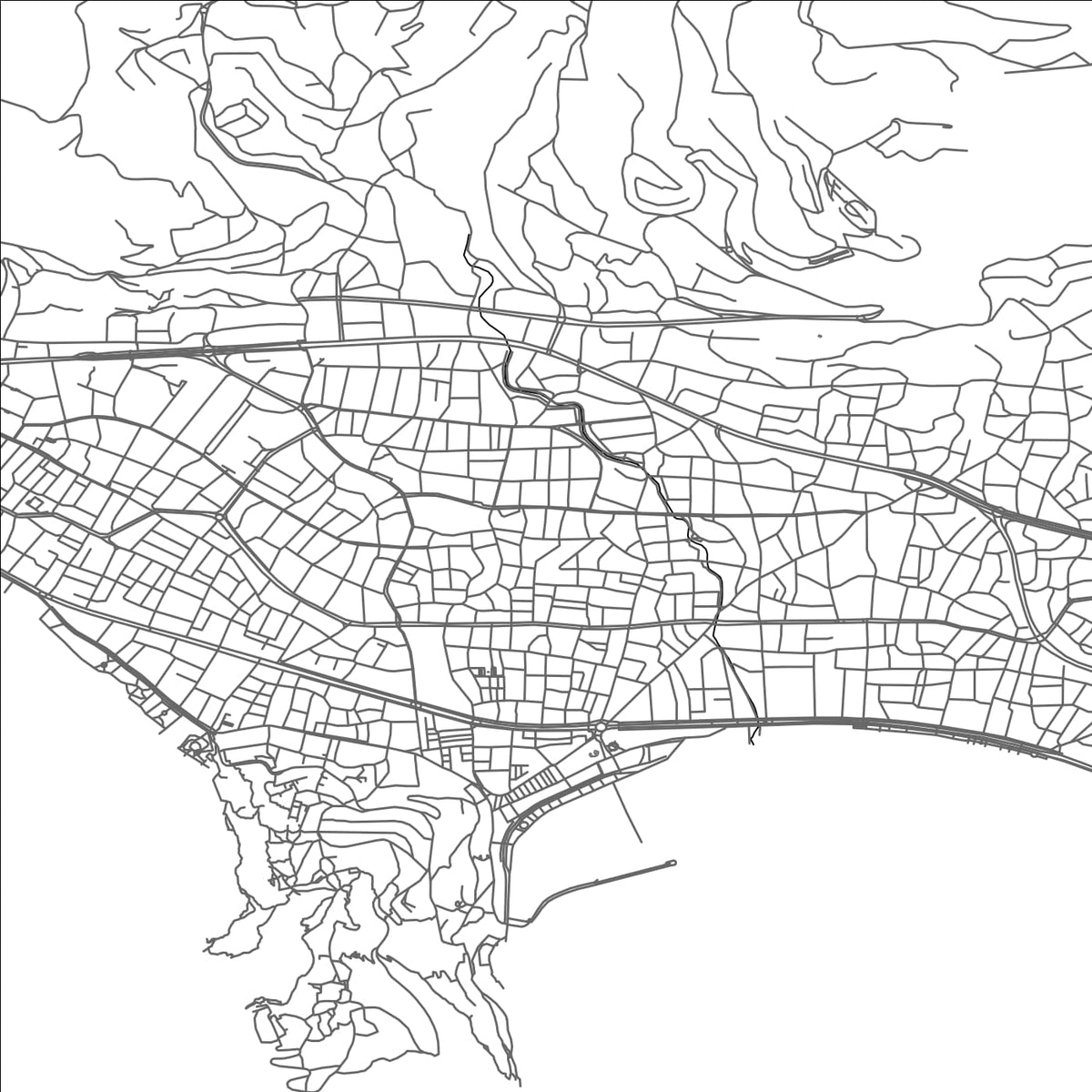 ROAD MAP OF ALANYA, TÜRKIYE BY MAPBAKES