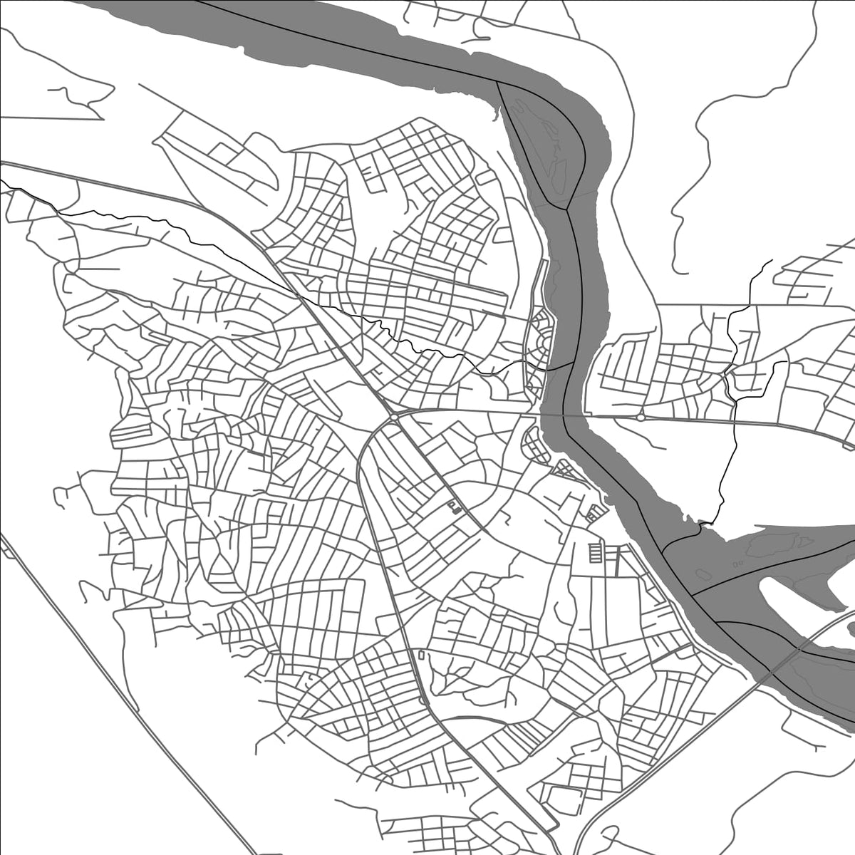 ROAD MAP OF CIZRE, TÜRKIYE BY MAPBAKES