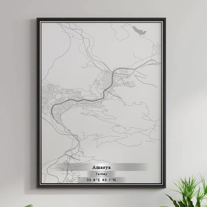 ROAD MAP OF AMASYA, TÜRKIYE BY MAPBAKES