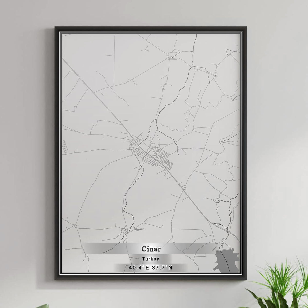 ROAD MAP OF CINAR, TÜRKIYE BY MAPBAKES
