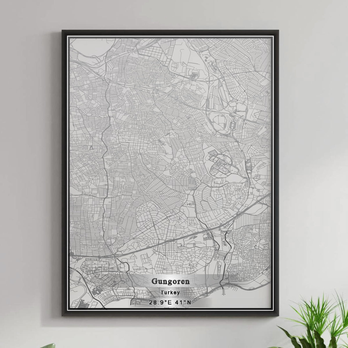 ROAD MAP OF GUNGOREN, TÜRKIYE BY MAPBAKES
