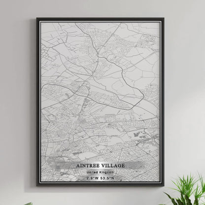 ROAD MAP OF AINTREE VILLAGE, UNITED KINGDOM BY MAPBAKES