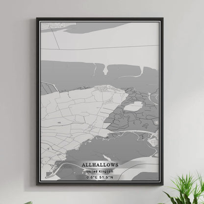 ROAD MAP OF ALLHALLOWS, UNITED KINGDOM BY MAPBAKES