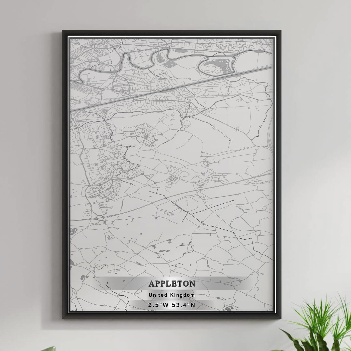 ROAD MAP OF APPLETON, UNITED KINGDOM BY MAPBAKES